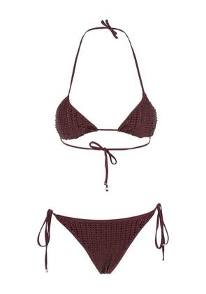 VENUJA rhinestone-embellished triangle bikini - Red