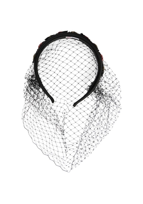 RED(V) bug-beaded headband - Black