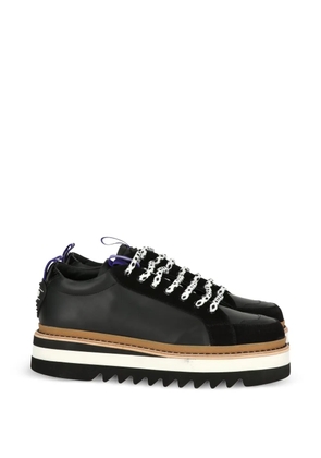 Moschino platform panelled sneakers - Black