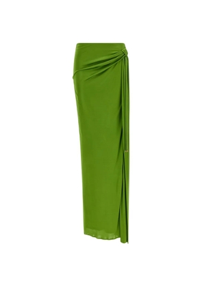 Elisabetta Franchi knot-detail long skirt - Green