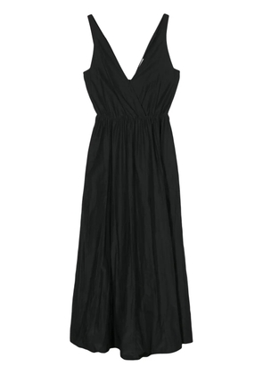 Forte Forte V-neck taffeta sleeveless dress - Black