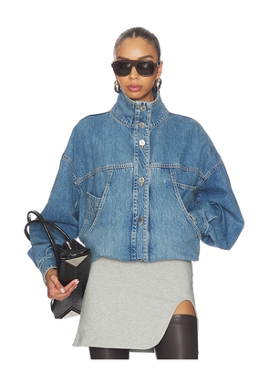 THE ATTICO Denim Bomber Jacket in Blue. Size 42. Also in 38.