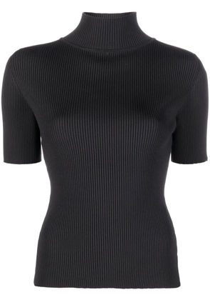 Off-White logo-trim ribbed T-shirt - Black