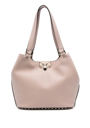 Valentino Garavani Rockstud leather shoulder bag - Neutrals