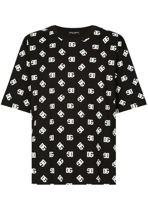 Dolce & Gabbana monogram-print cotton T-shirt - Black