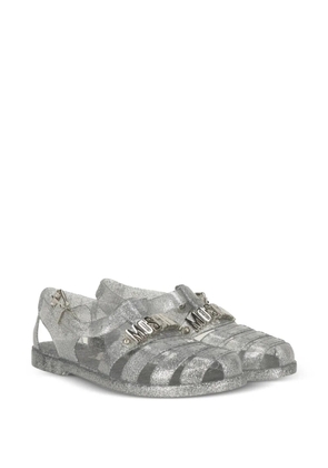 Moschino logo-plaque sandals - Silver
