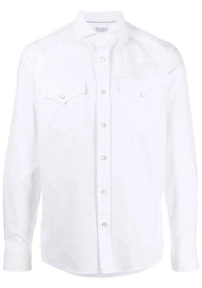 Brunello Cucinelli flap-pockets cotton shirt - White