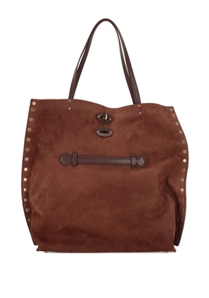 Zanellato medium A'spasso® studded leather tote bag - Brown