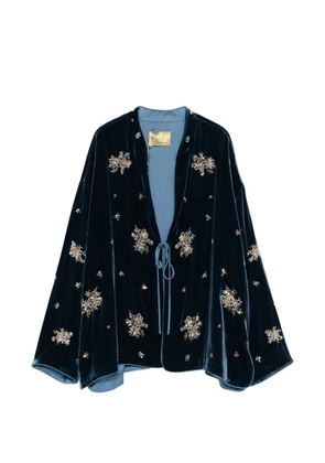 Momoni embellished front-tie blouse - Blue