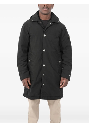 Stone Island buttoned hooded coat - Black