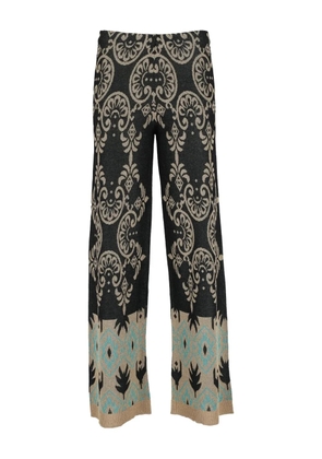 Akep damask-pattern trousers - Black