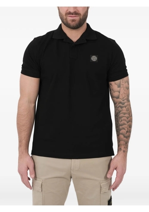 Stone Island logo-patch polo shirt - Black