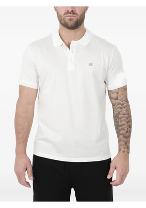 C.P. Company buttoned logo-patch polo shirt - White
