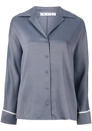 Off-White logo-print pajama shirt - Blue