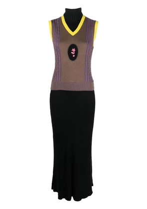 CORMIO colour-block knit dress - Brown