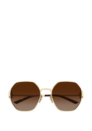 Gucci Eyewear interlocking G geometric-frame sunglasses - Gold