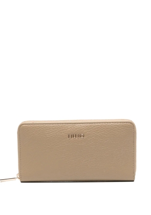 LIU JO logo-plaque zip wallet - Neutrals