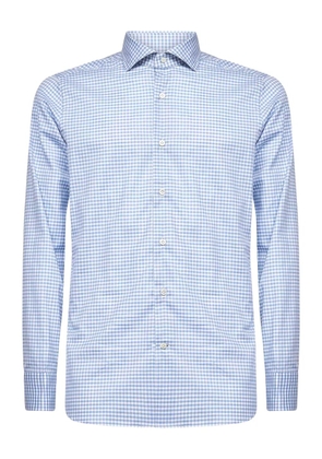 D4.0 checked cotton shirt - Blue