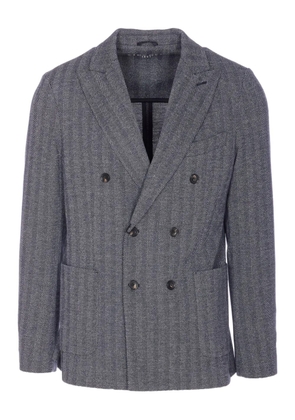 Circolo 1901 double-breasted chevron jacket - Grey