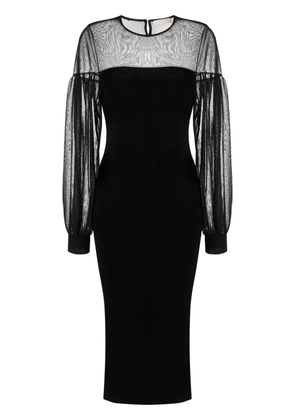 Ulla Johnson Milla sheer-panelling ribbed dress - Black