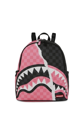 Sprayground check-pattern shark backpack - Pink