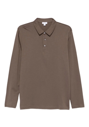 Sunspel buttoned polo shirt - Brown