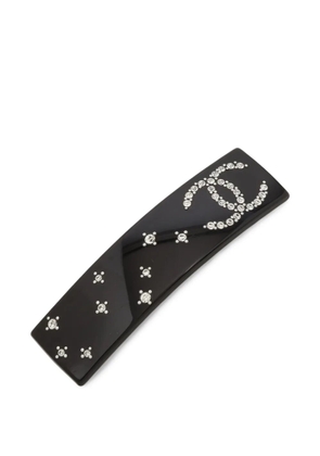 CHANEL Pre-Owned 2009 CC embellished hair clip - Black
