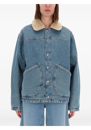 AMISH textured-collar button jacket - Blue