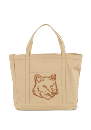 Maison Kitsuné logo-embroidered tote bag - Neutrals