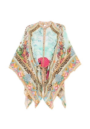 Camilla button scarf blouse - Blue