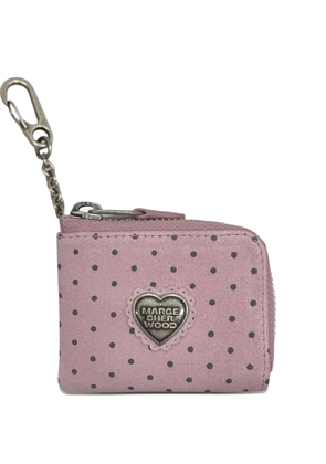 Marge Sherwood x Peanuts heart polka dot suede wallet - Pink