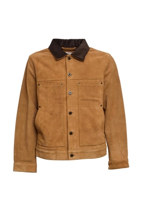 Filson corduroy collar short leather jacket - Neutrals