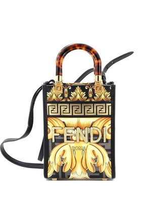 Fendi Pre-Owned x Versace Fendace Convertible Sunshine Shopper Tote Printed Laminated Leather Mini crossbody bag - Multicolour