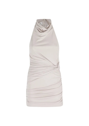 THE ANDAMANE Stella halterneck draped mini dress - Neutrals