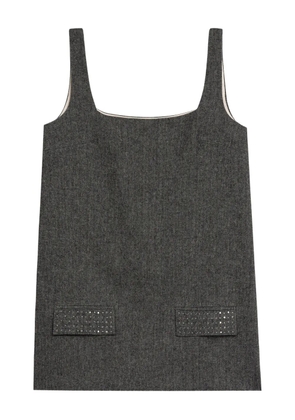 A Paper Kid square neck pocket dress - Grey