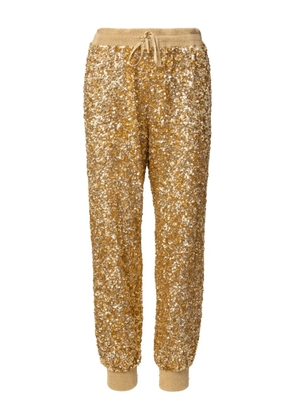 Valentino Garavani sequin-embellished drawstring track pants - Gold