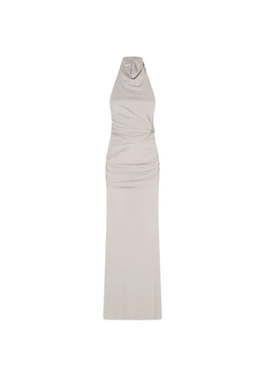THE ANDAMANE halter draped dress - Neutrals
