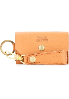 As2ov grained-effect key case - Brown