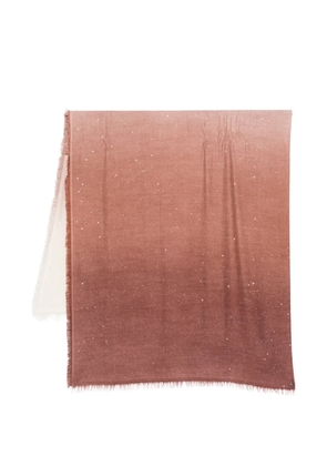 Faliero Sarti Luccicante ombré fringed scarf - Brown