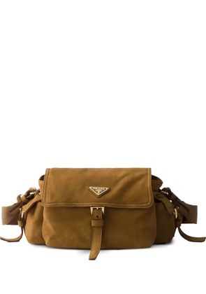 Prada Explore flap buckle-detail shoulder bag - Brown