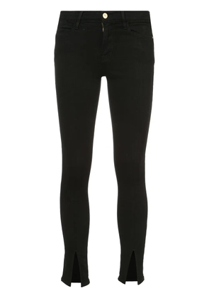 FRAME front slit cropped jeans - Black