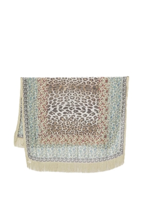 Faliero Sarti Minimal floral-print scarf - Green