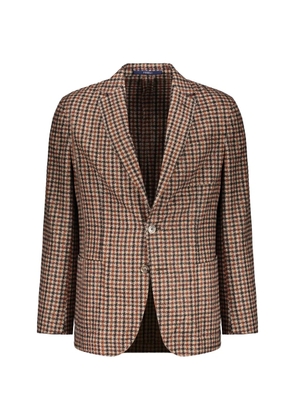 Fedeli single-breasted houndstooth blazer - Brown