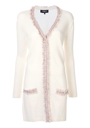 Paule Ka fringed long cardigan - White