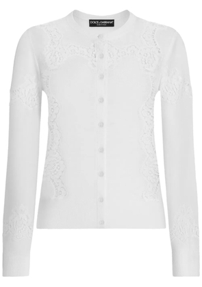 Dolce & Gabbana DNA lace-detailing cardigan - White