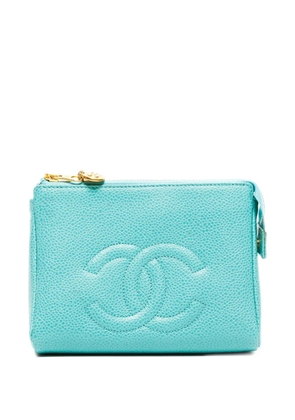 CHANEL Pre-Owned 1997-1999 interlocking-CC pouch - Blue