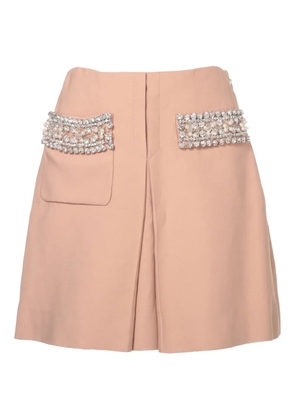 Miu Miu Pre-Owned 2014 crystal-embellished skirt - Pink