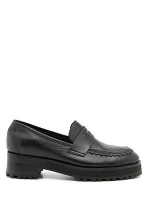 Sarah Chofakian Holly leather penny loafers - Black