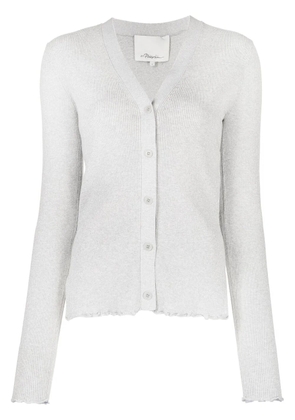 3.1 Phillip Lim Ruffle-Seamed long-sleeve cardigan - Grey