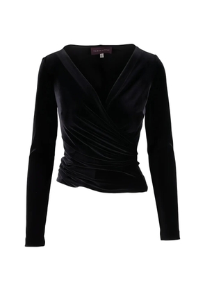 Talbot Runhof Cassiopeia velvet V-neck top - Black